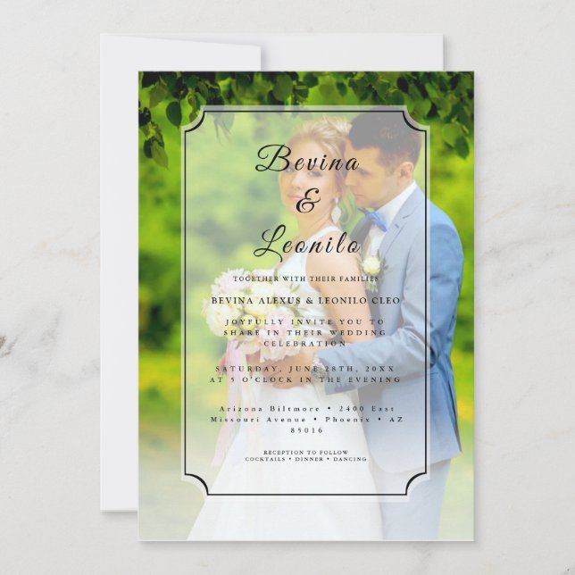 Invitation Photo personnalisée Simple Élégant avec une seule  (Devant)