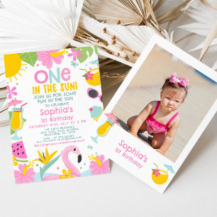 Invitation Photo Pink Pool One Au Soleil 1er Anniversaire