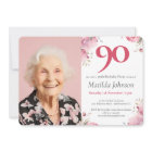 Photo Pink Watercolor Floral 90e anniversaire