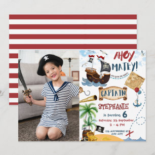 Invitation Photo Pirate fête d'anniversaire