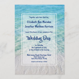 Invitation Photo Plage Tropical Moderne Destination Mariage