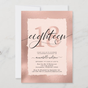 Invitation photo pour 18e anniversaire en feuille 