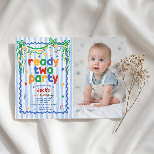 Invitation photo pour 2ème anniversaire garçon Rea