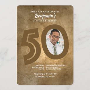 Invitation photo pour 50e anniversaire