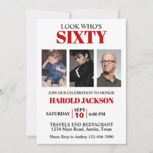 Invitation photo pour 60e anniversaire ou tout aut