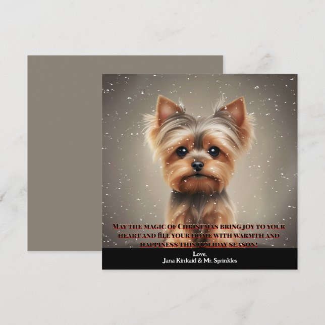Invitation Photo pour animaux de compagnie Yorkie Chien amusa (Devant / Derrière)