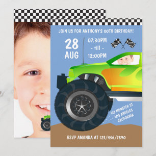 Invitation photo pour anniversaire enfant camion m