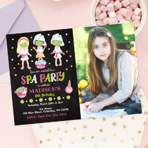 Invitation photo pour anniversaire Spa Party