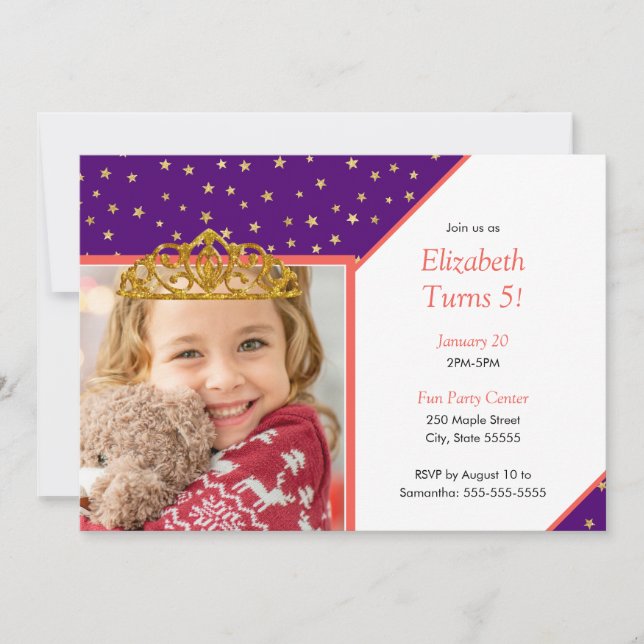 Invitation Photo pour enfant personnalisée Happy Birthday Gol (Devant)