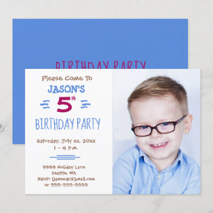 Invitation photo pour la fête d'anniversaire de l'