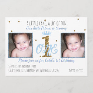 Invitation photo pour la fête des garçons princier