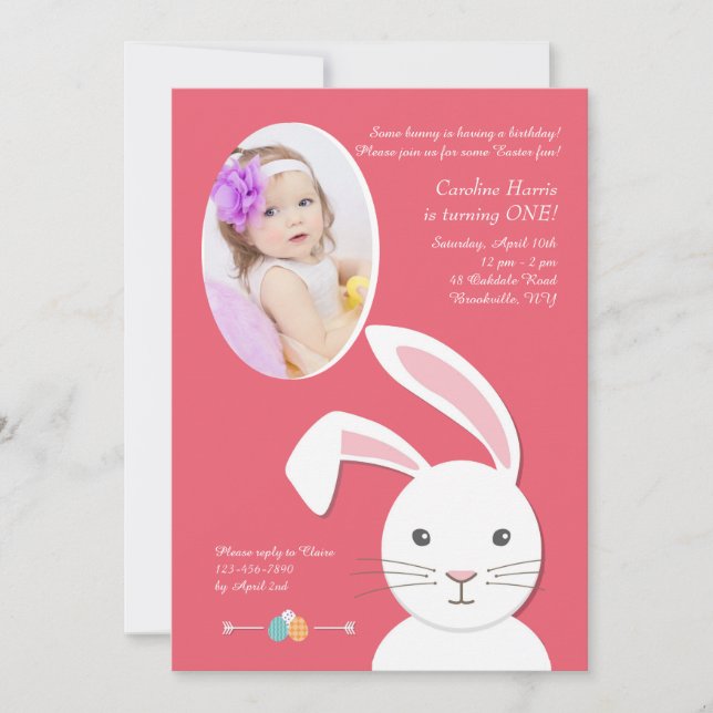 Invitation photo pour l'anniversaire de Pâques de  (Devant)