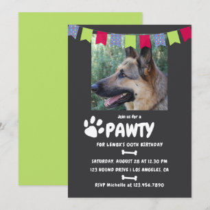 Invitation photo pour l'anniversaire d'un chien ou