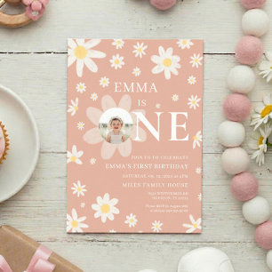 Invitation photo pour le 1er anniversaire de Pink