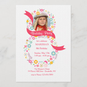 Invitation photo pour le 8e anniversaire