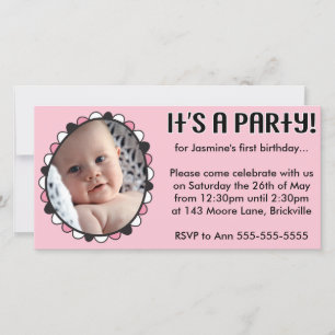Invitation photo pour le premier anniversaire