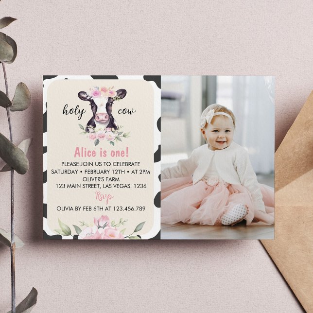 Invitation photo pour le premier anniversaire de l (Créateur téléchargé)