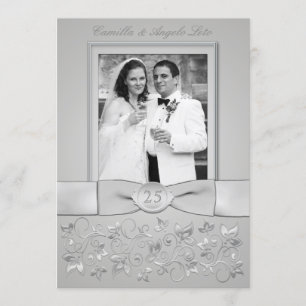 Invitation photo pour les 25 ans de mariage avec u
