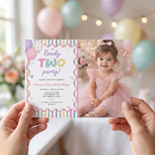 Invitation photo pour les 2 ans de la fille à la f