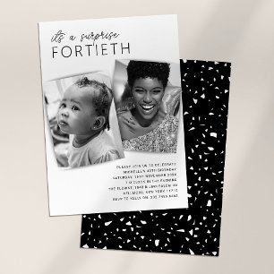 Invitation photo pour les 40 ans avec un design "A