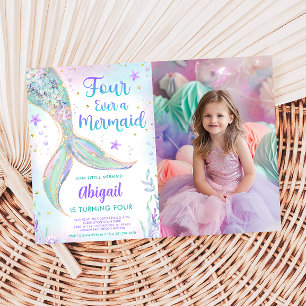Invitation photo pour les 4 ans de fête de sirène