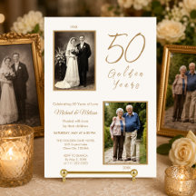 Invitation photo pour les 50 ans de mariage des pa