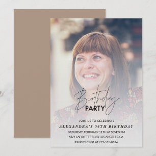 Invitation photo pour les 56 ans Fête d'anniversai