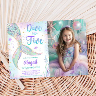 Invitation photo pour les 5 ans de votre sirène