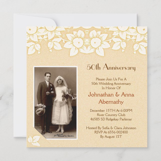 Invitation photo pour les noces d'or (Devant)
