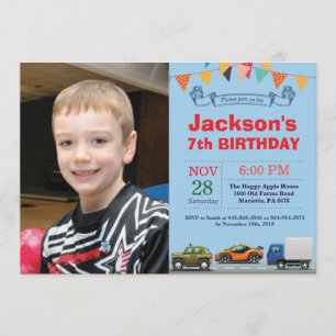 Invitation photo pour un camion de transport autom