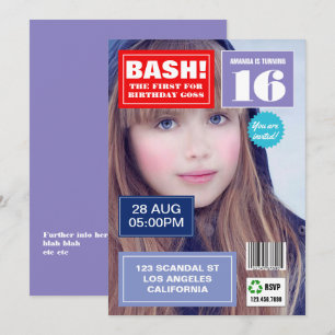 Invitation photo pour une fête d'anniversaire sur 