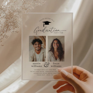 Invitation photo pour une fête de double remise de