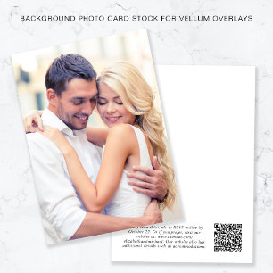 Invitation Photo QR Code Arrière - plan blanc pour superposit