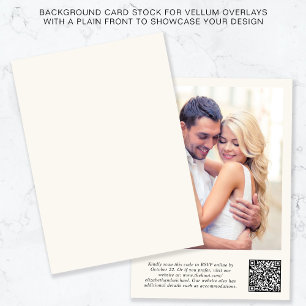 Invitation Photo QR Code Cream Arrière - plan Vellum Overlay