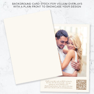 Invitation Photo QR Code Cream Gold Arrière - plan Vellum Ove