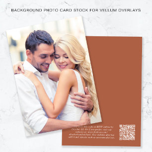 Invitation Photo QR Code Terracotta Arrière - plan Vellum Ove