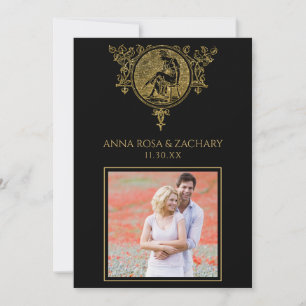 Invitation *~* PHOTO QR victorienne RSVP AR6 Mariage orné