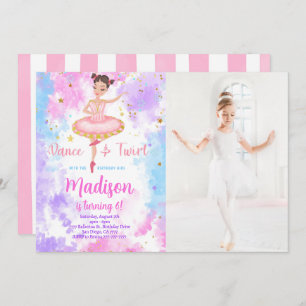 Invitation photo Rainbow Ballerina