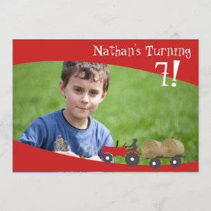 Invitation photo Red Tractor