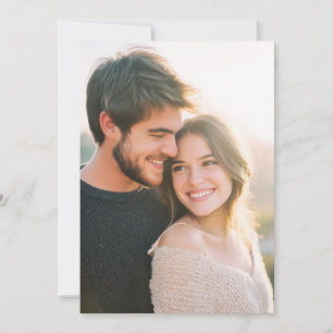 Invitation Photo Romantique Beige Chaud