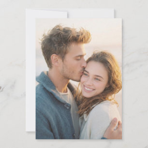 Invitation Photo Romantique Beige Chaud