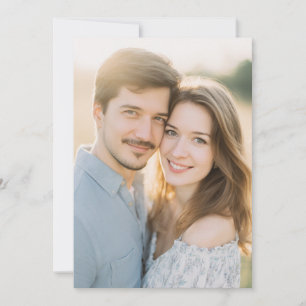 Invitation Photo romantique bleu clair chaud