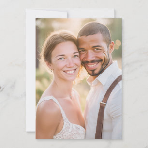 Invitation Photo Romantique Crémeuse et Joyeuse