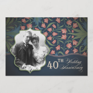 Invitation photo romantique du 40e anniversaire