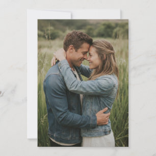 Invitation Photo Romantique Vert Chaud