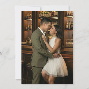 Invitation Photo romantique vert olive