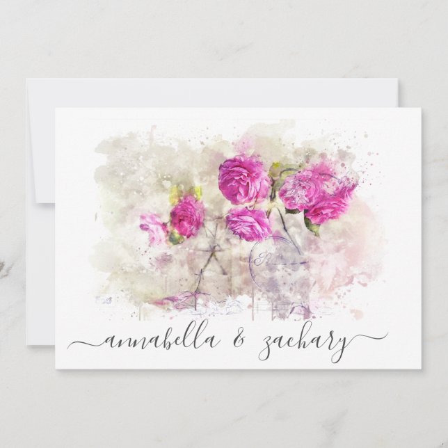 Invitation *~* PHOTO RSVP QR AR26 MARIAGE Vintage (Devant)