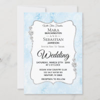 *~* Photo + RSVP + QR Diamant Mariage damassé Invi