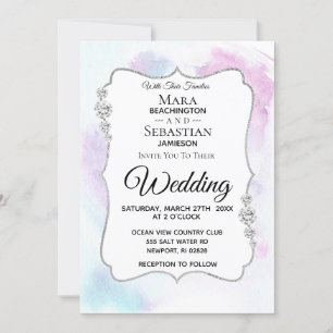 Invitation *~* PHOTO + RSVP + QR - Mariage ABSTRAIT diamant