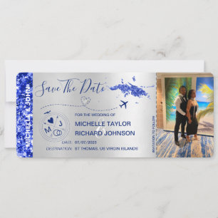 Invitation Photo Save the Date Boarding Pass St Thomas